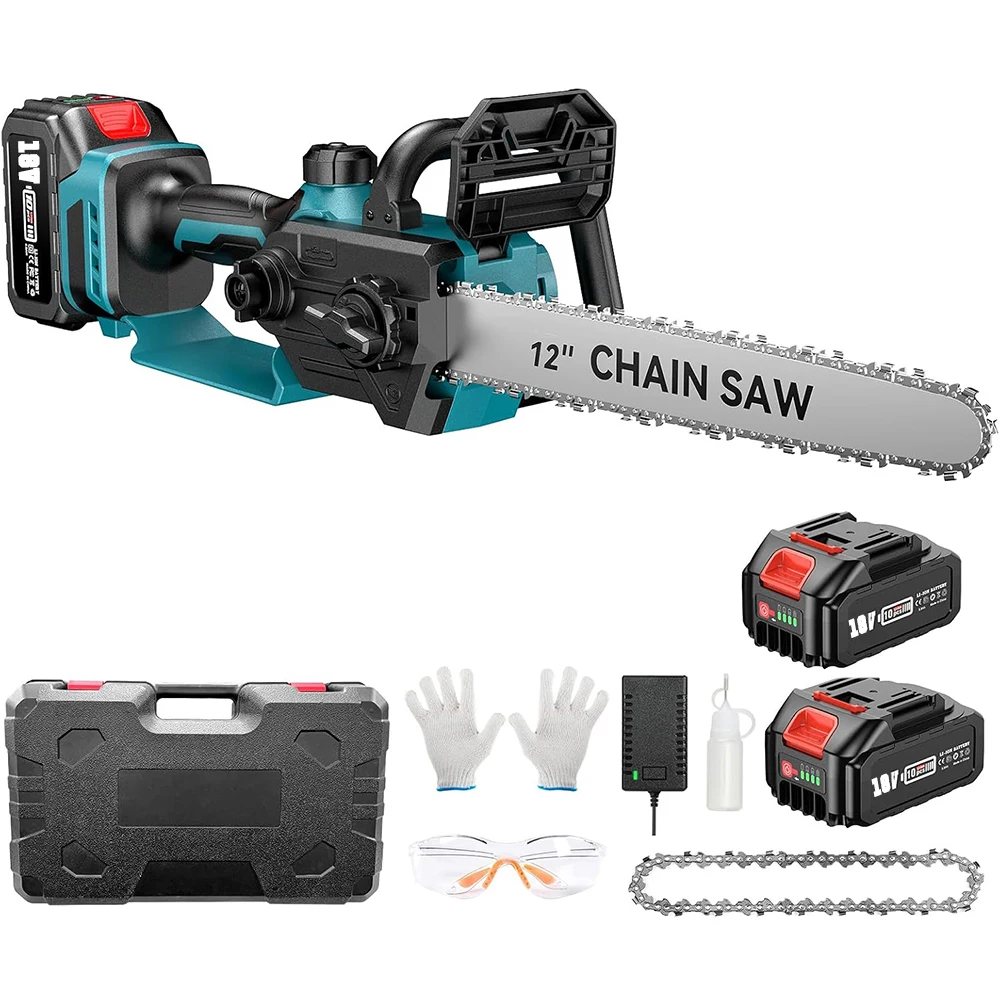 SEESII 12''Sega a catena elettrica senza fili Sega a catena senza spazzole Legna da ardere Taglio di