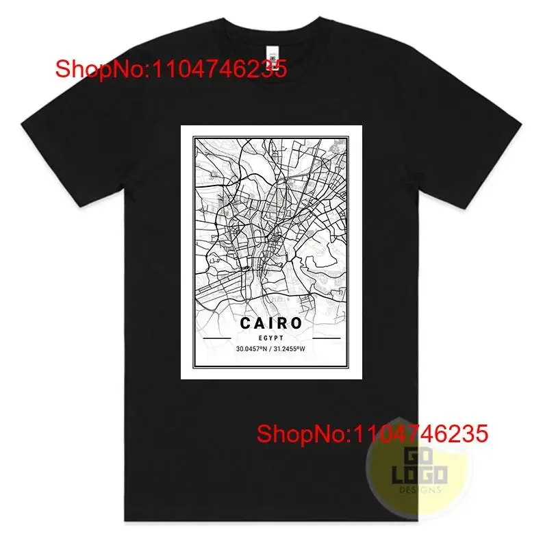 السفر تي شيرت كايرو مصر خمر خريطة جدار الفن طباعة ملصق تذكارية خمر غسلها أوم قليلا مصمم الملابس