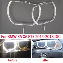 For BMW X5 X6 F15 F16 2014 2015 2016 2017 2018 Car DRL Headlight Light Guide Plate Daytime Running Light Tube Bar Angel Eye