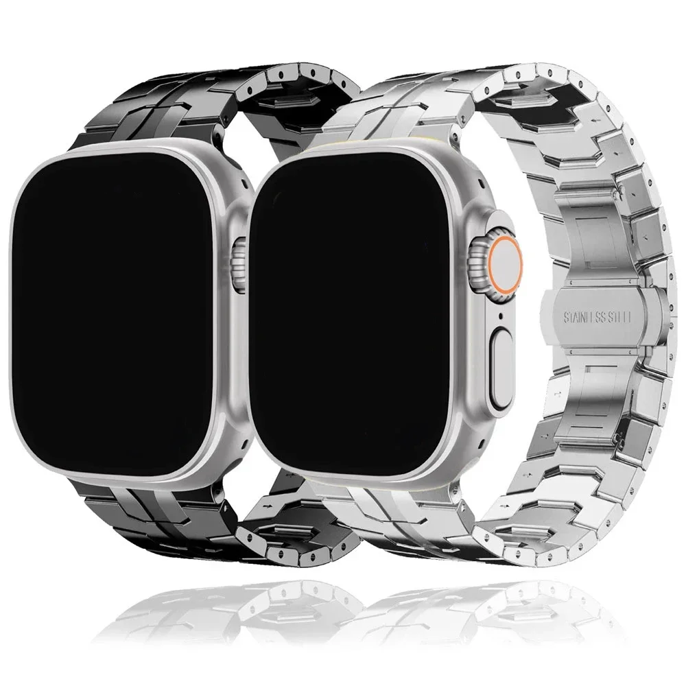 Metal Band for Apple Watch Strap 46mm 49mm 45 44 42 41mm 40mm Stainless Steel Bracelet with Tools Iwatch 10 Ultra SE 9 8 7 6 5 4