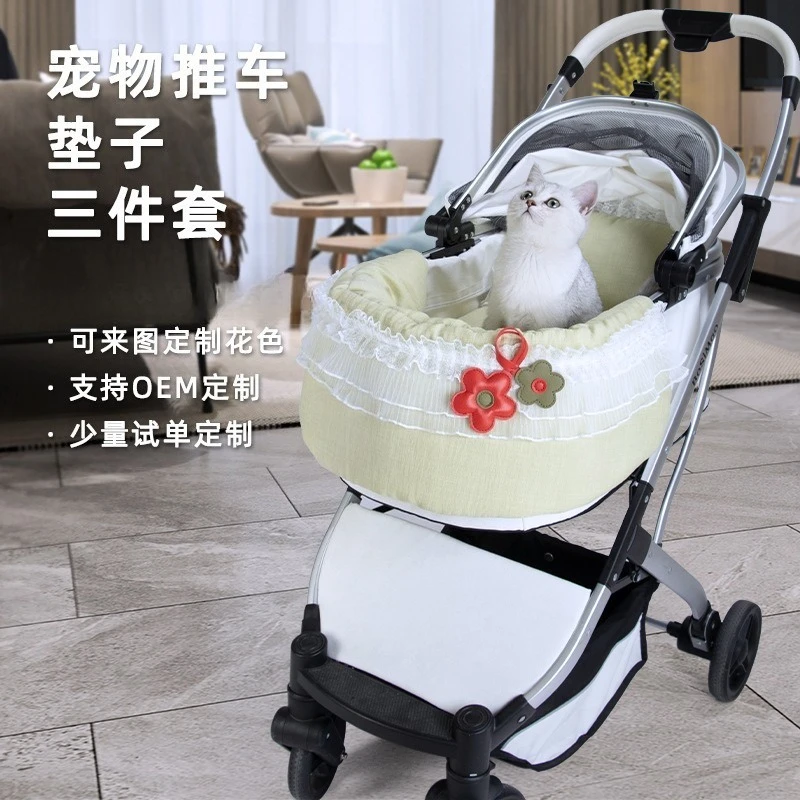 Warm Anti‑Dirty Pet Stroller Liner Mat Surround Cushion Inner Pad for Cats Small Dogs Pet Trolley Interior Accessory Supplies