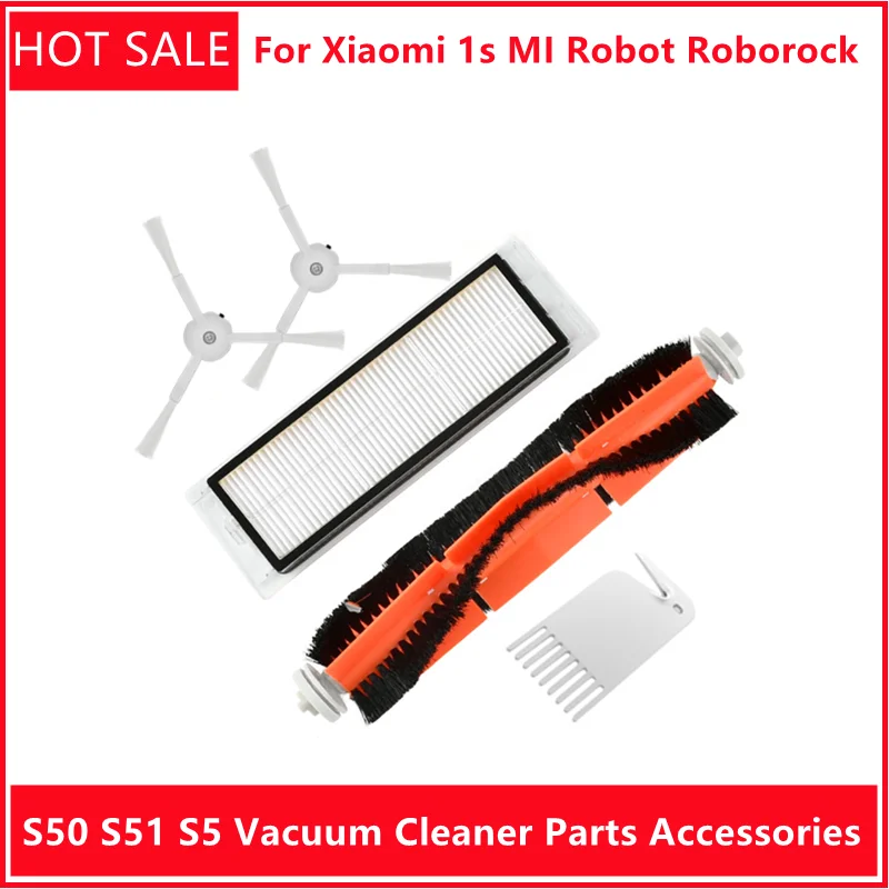 Запчасти для пылесоса Xiaomi 1 s MI 2 Roborock S50 S51 S5, фильтр НЕРА, боковая щетка, основная щетка, пылесборник, аксессуары