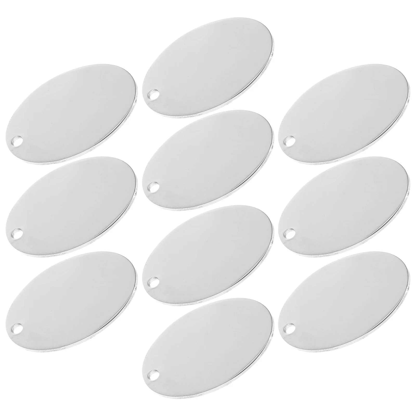 

10Pcs Premium Stainless Steel Pet Id Tags Dog Name Tag Cute Oval Shape Engraved for Cats Puppies Rabbits Identification