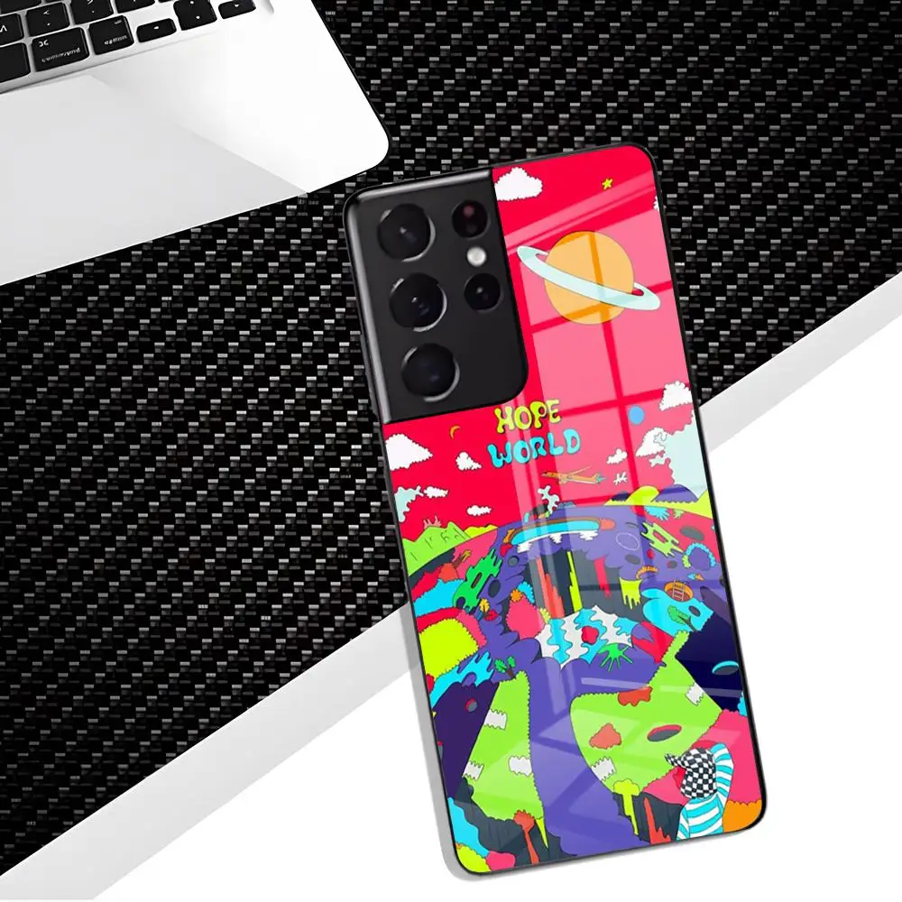 Musik-Idol A-BT-S J-hope Handyhülle für Samsung S26 S25 Edge Ultra 23 22 21 20 Ultra Plus S24 Fe Glasabdeckung