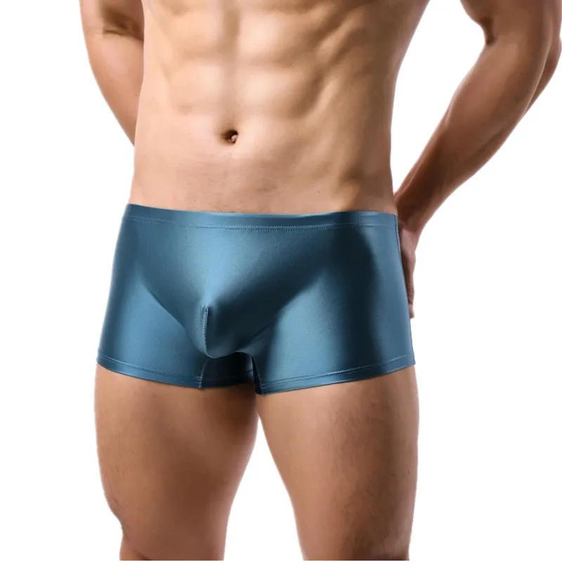

Boxers Men Underwear Solid Slim Ice Silk Boxer Shorts Man Panties Ropa Breathable U Convex Pouch Male Underpants Plus Size M-XXL