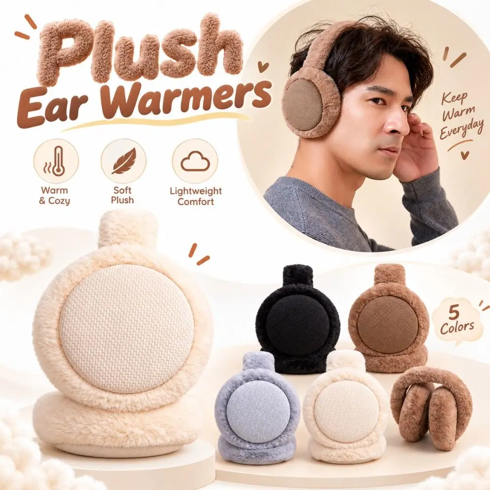 New Foldable Earmuffs Soft Comfortable Winter Ear Warmers Warm Furry Ear Covers Daily Outfits