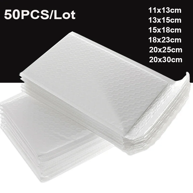 Bubble Mailers 50 PCS/Lot White Foam Envelope Bags Self Seal Mailer Padded Shipping Envelopes With Bubble Mailing Bag