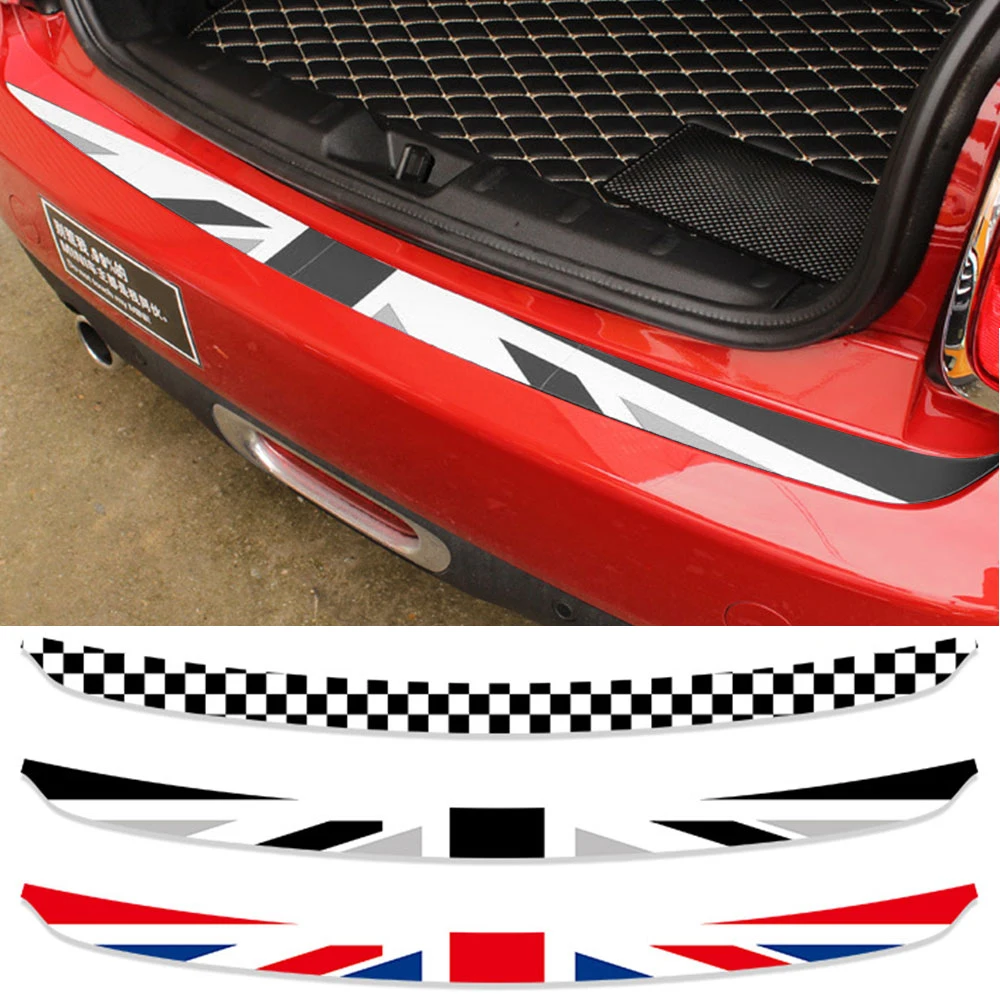 Union Jack Car Rear Bumper Decoration Sticker Trunk Load Edge Protection Decal For Mini Cooper R55 R56 R60 F55 F56 Car-Styling