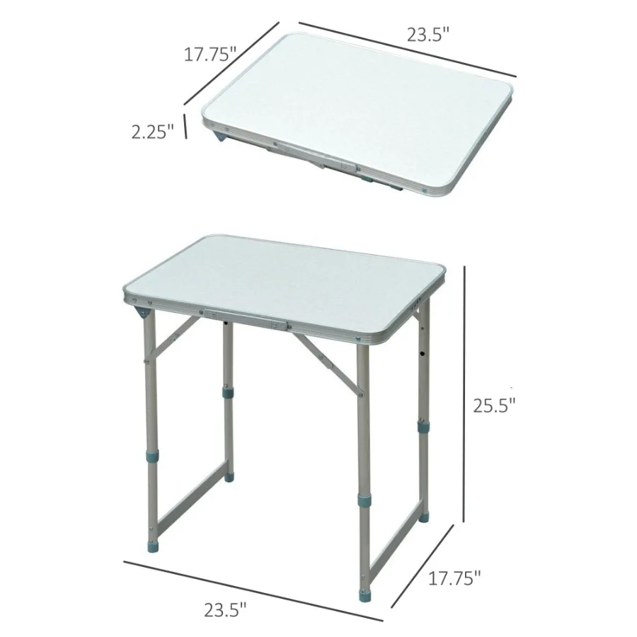 23 Portable Aluminum Camping Table with Faucet Lightweight Easy Clean Adjustable Height Folding Camp Table
