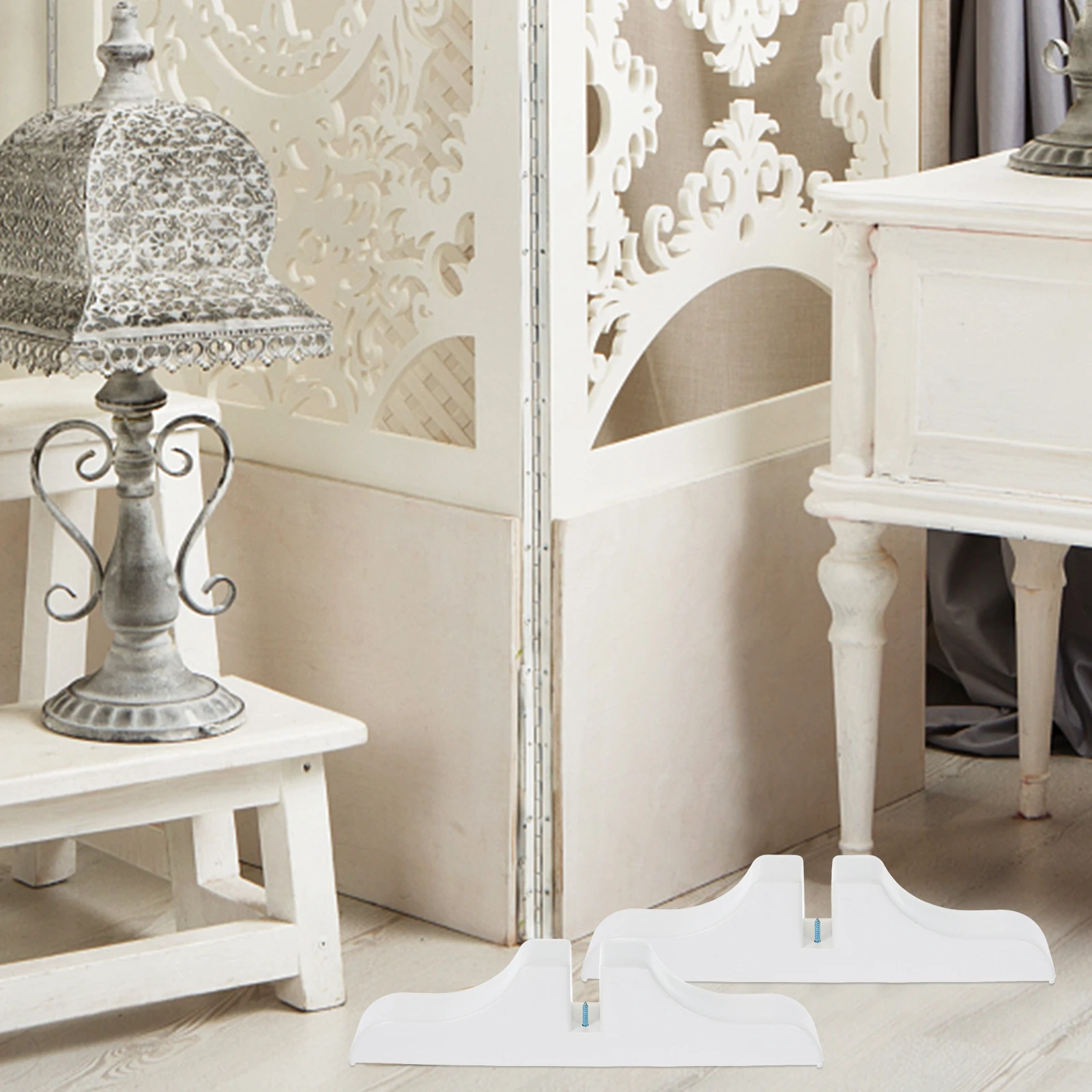 

2 pcs Thickened Wear-Resistant Room Stand Base Plastic Support Bracket Household Screen Feet For Home Office Bedroom Panel