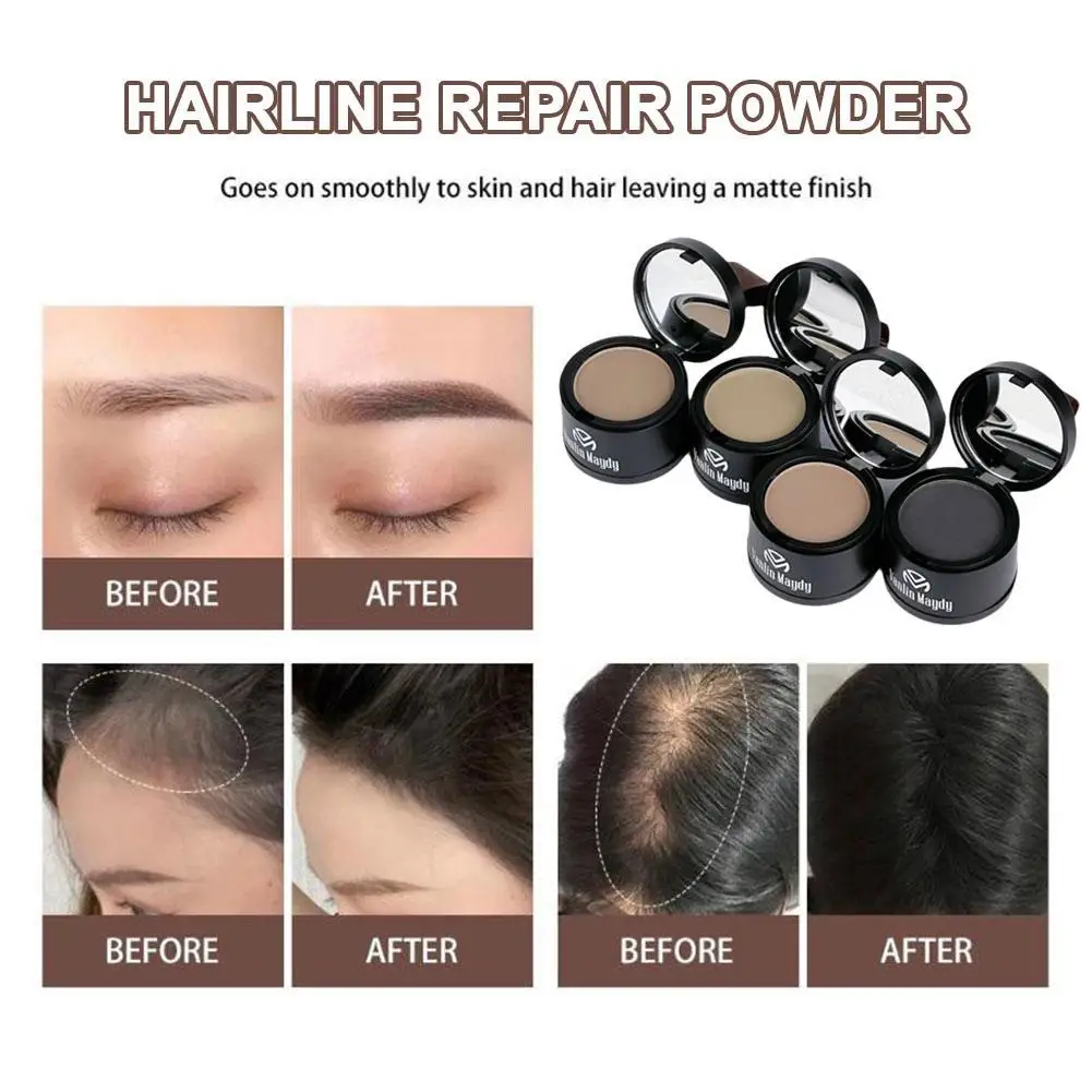 Polvo de reparación de rayita, reparación de cabello y relleno de sombra, herramienta de maquillaje de repuesto de línea de frente, 4 colores