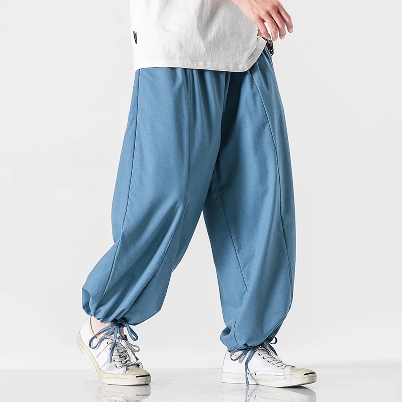 

Men’s Wide Leg Pants Vintage Korean Trousers Casual Harajuku Pants Male Cotton Linen Jogger Sweatpants Oversized Streetwear