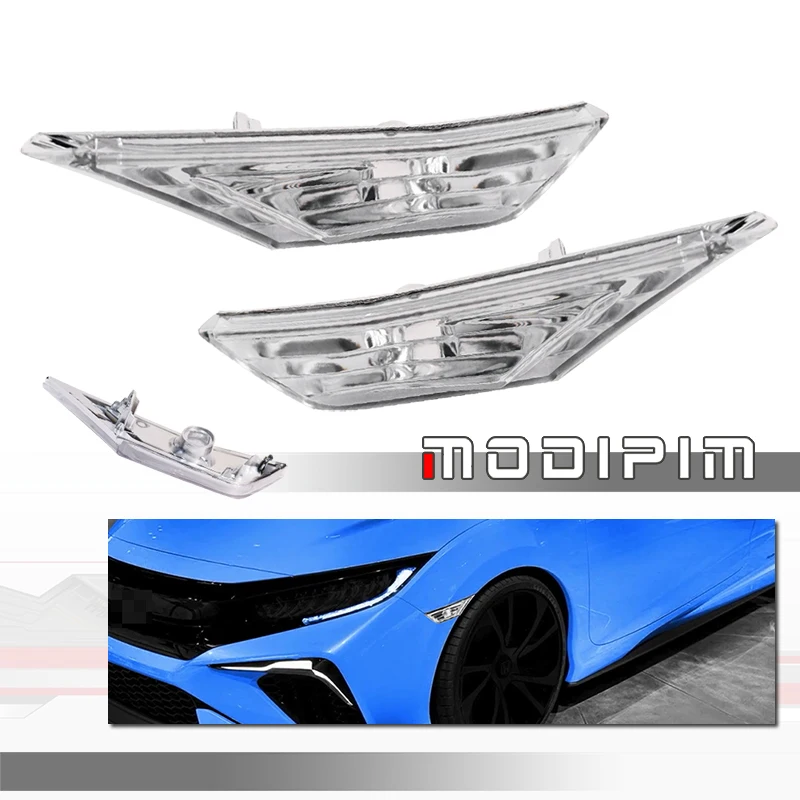 

Smoked / Clear Lens Car Front Bumper Side Marker Turn Signal Light Fender Flare Light Housings For 2016-up 10th Gen Honda Civic