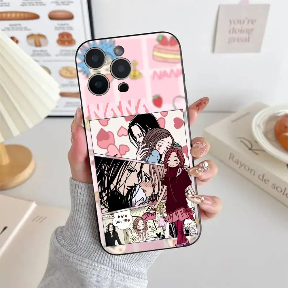 أنيمي كول نانا أوساكي خط جراب هاتف سيليكون لينة آيفون 17 الهواء 16 15 14 13 12 11 زائد برو ماكس زائد