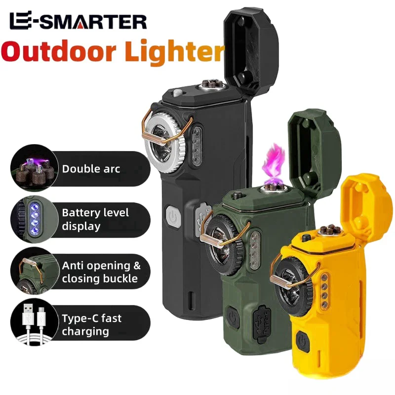 

Outdoor Multifunctional Arc Electric Lighter Fast Charging Camping Multiple Gear Adjustment Lighting Flashlight Emergency Light