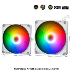 Phanteks PC 3PCS 120MM PWM Quiet Cooling RGB Fans Kit 5V 3Pin ARGB AURA SYNC Computer Case CPU Cooler White DIY Cabinet Radiator