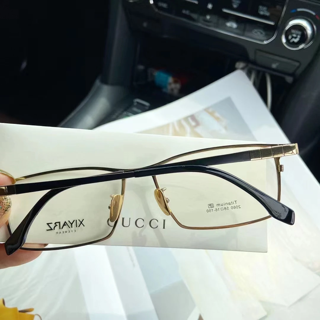 58 mm Big Frame Men Pure Titanium Large Size Prescription Eyeglasses Flexible Temples Light Frame Optical for Wide Face