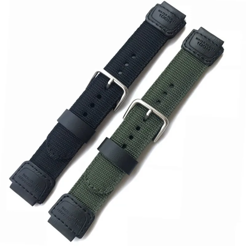 18mm Nylon Canvas Sport Watch Strap for Casio W800H Menfor Casio AE-1200WH/SGW-300/AQ-S810W/F91W Convex Men Women Bracelet Band