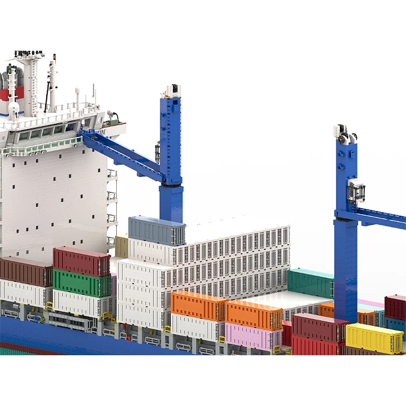 Moc recipiente navio v2 navio montagem blocos de construção modelo diy tijolos tecnologia barco aniversários das crianças brinquedos kits