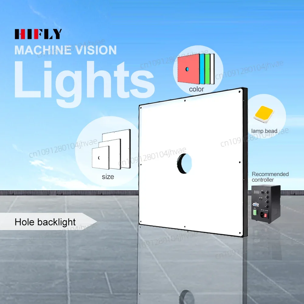 2025 NEW HIFLY 150*150mm Machine Vision UV365 LED Front Working Light with 50mm Central Hole
