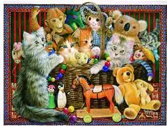 

xiaoyi cotton self-matching cross stitch Cross stitch RS cotton comes with no prints Hae 4135 cat in toy box