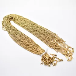 Wholesale 3mm gold colour Fashion stainless steel Chain Rope 40cm+5cm Chain Lobster Clasp DIY Jewelry Accessories 20pcs/lot