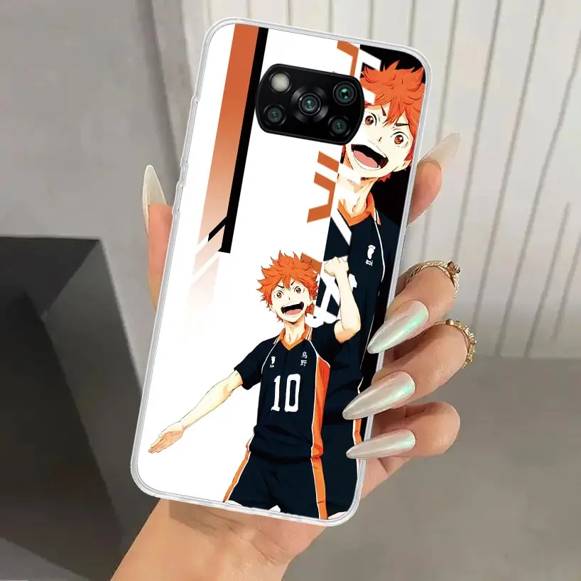 Anime Haikyuu Oya School Volleyball Phone Case for Xiaomi Poco X6 X5 X4 X3 Nfc F6 F5 F4 GT F3 F2 Pro F1 M5S M4 M3 5G Soft Funda