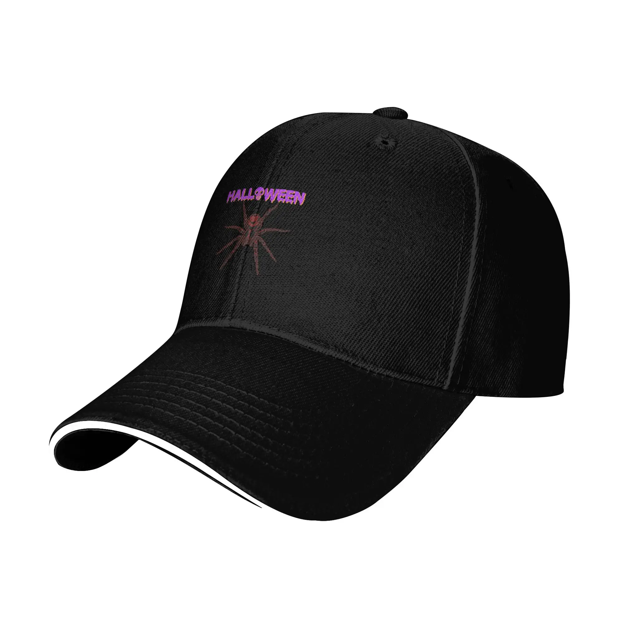 Hot Sale Halloween Bloody Spider Holiday T shirt Baseball Cap  Sweat Wicking Men Hat  City Wandering Men Hat