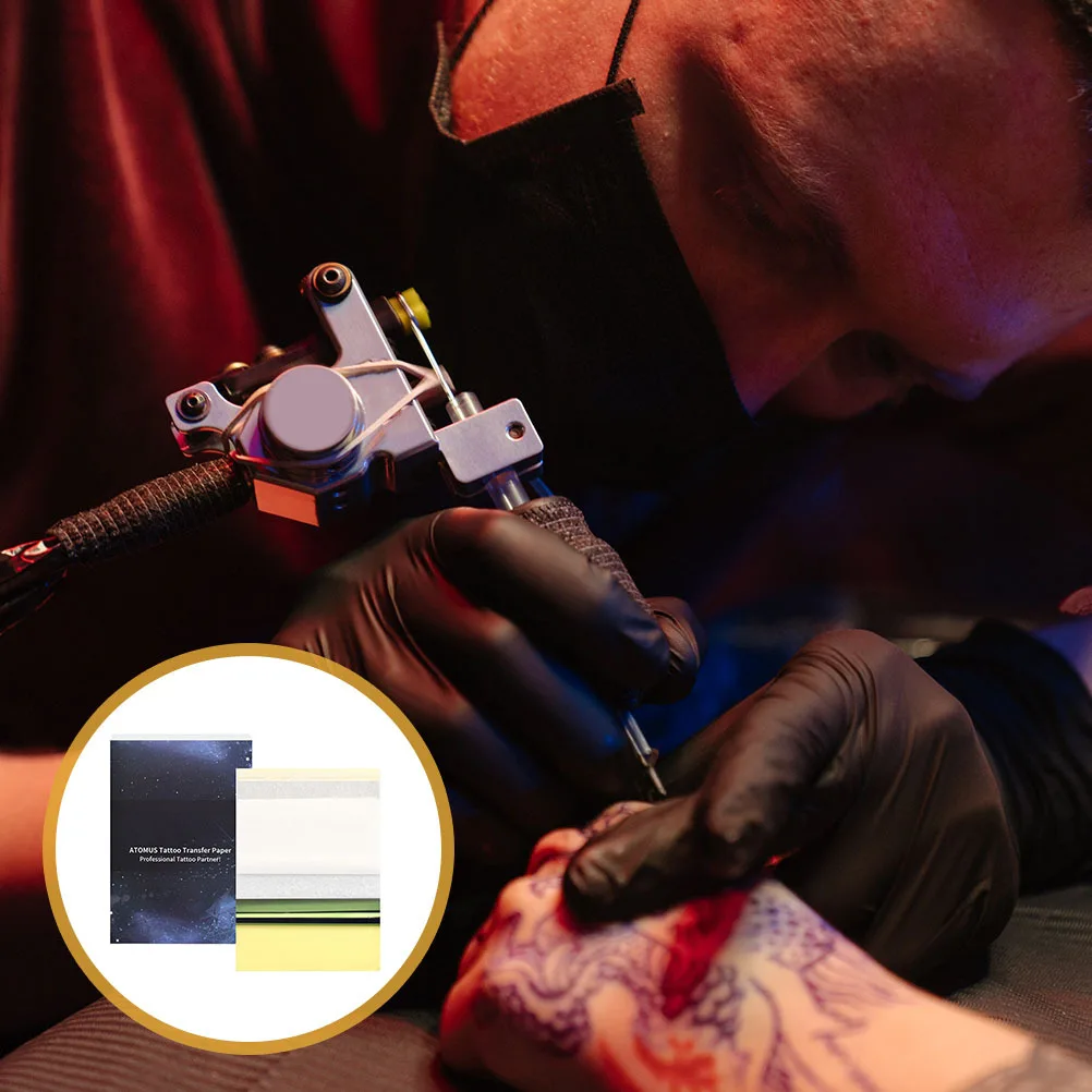 

100Pcs Tattooing Transfer Paper Reusable Smudge Proof Transfer Sheets for Detailed Body Art Safe Skin Contact Ideal for Homemade