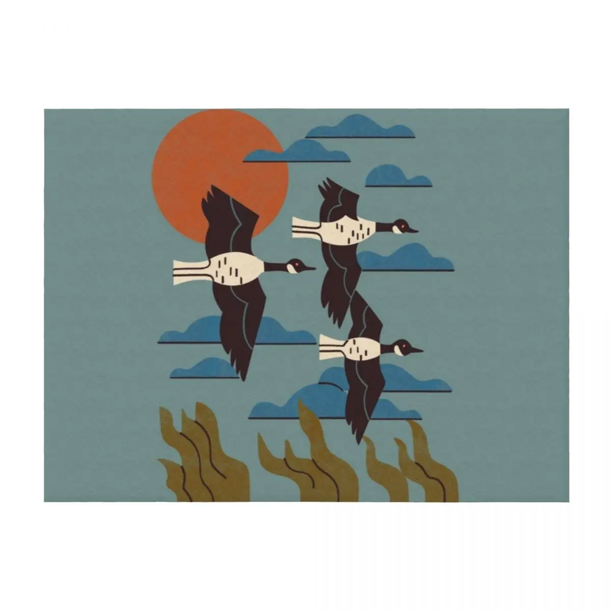 

Geese Flying South Throw Blanket Softest manga anime Warm Blankets