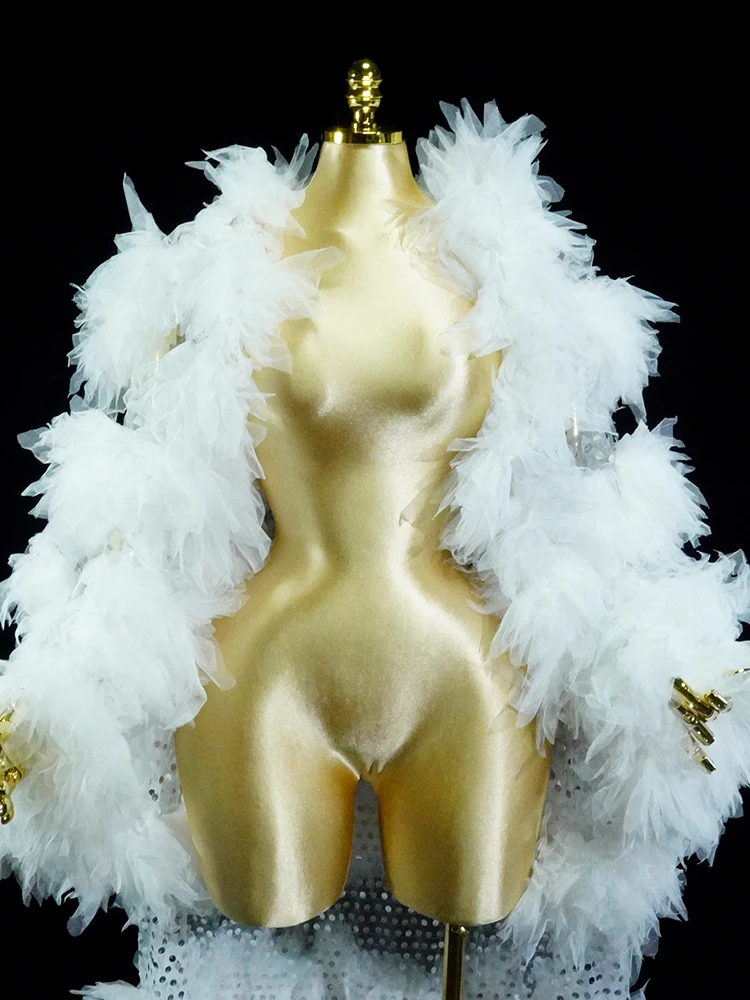 Sparkly Sequin Tassels Jacket Long Sleeve Silver Extra large Coat Men Singer Show Costume Evening Dance Stage Celebrate Outfit