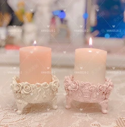 Pink candle holder, cute bow candle holder, house decoration, essential for girls
