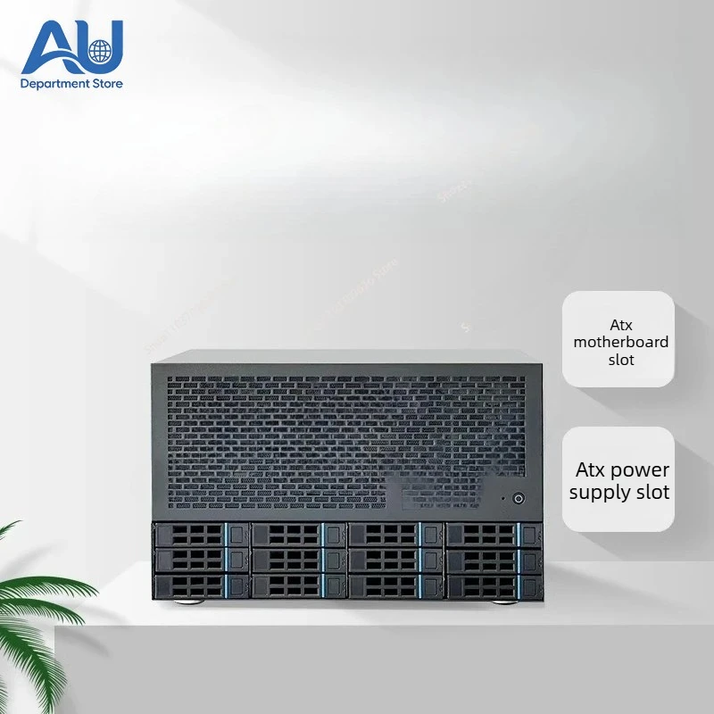 12 Bay NAS Chassis, ATX Motherboard, ATX Power Supply, 8 Full Height Slots, Enterprise Home i AIO Server