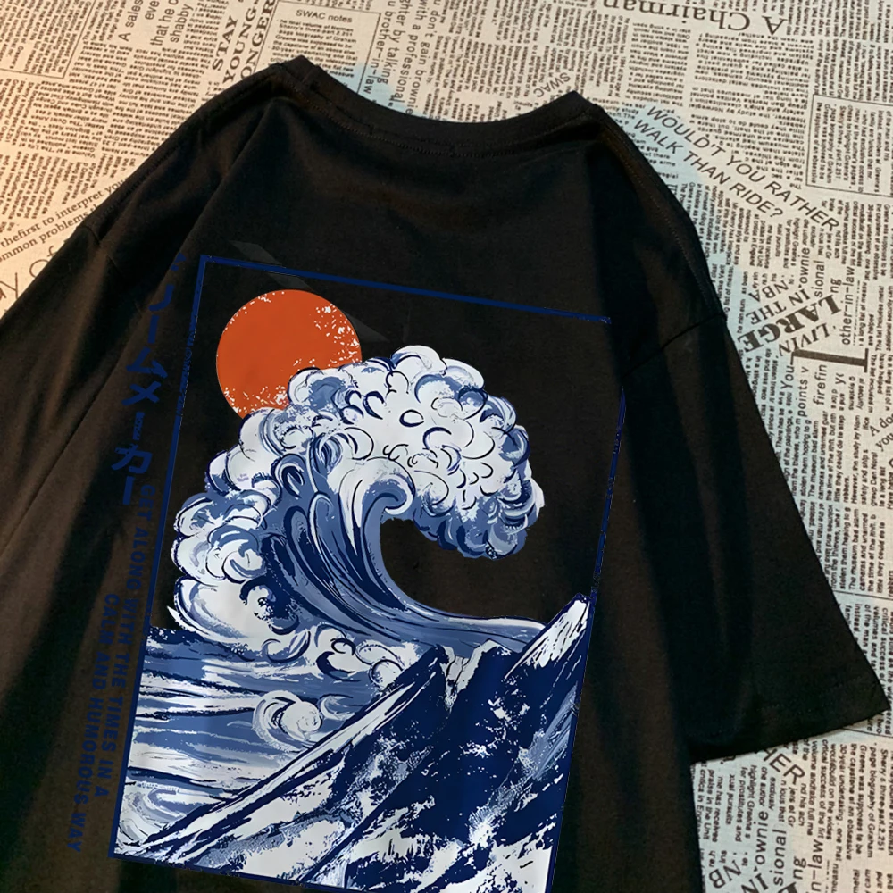 Get Along with The Times in A Calm and Humorous Way Tshirt Mens Oversize Short Sleeve Hip Hop Quality T Shirts Casual Soft Tops