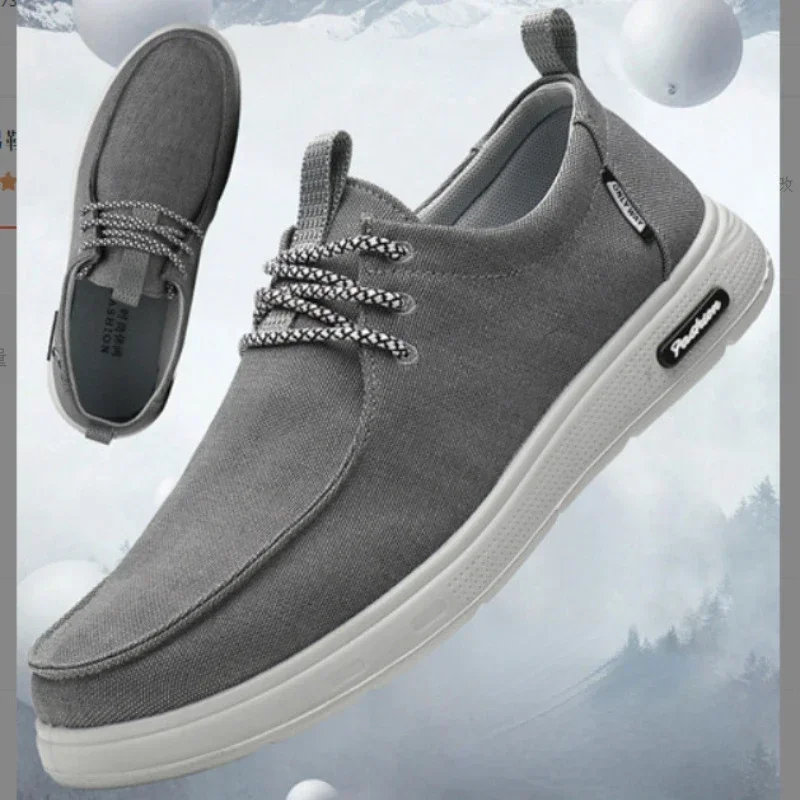 

Men's Canvas Lightweight Shoes Fashion Breathable Mesh Sports Shoes Casual Men Vulcanized Shoes Classic Slip on Flat Loafer2025