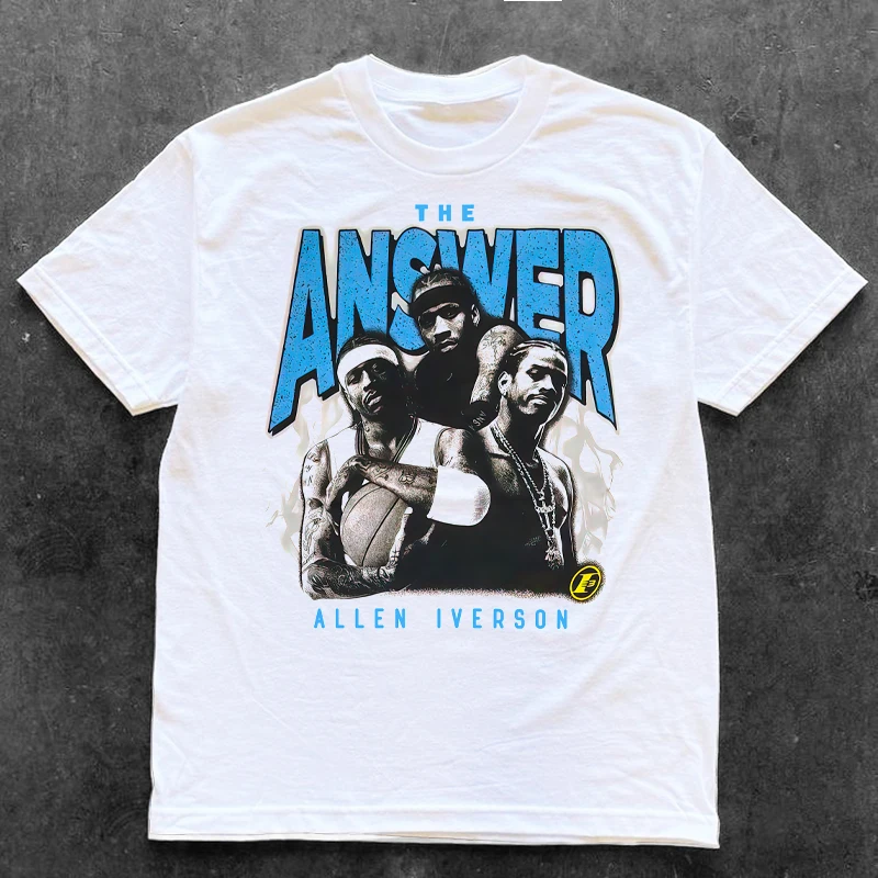 

Retro Iverson Niche Digital Direct Injection American Heavy Cotton Short Sleeve High Quality Luxury Brand Selling Popular Styles