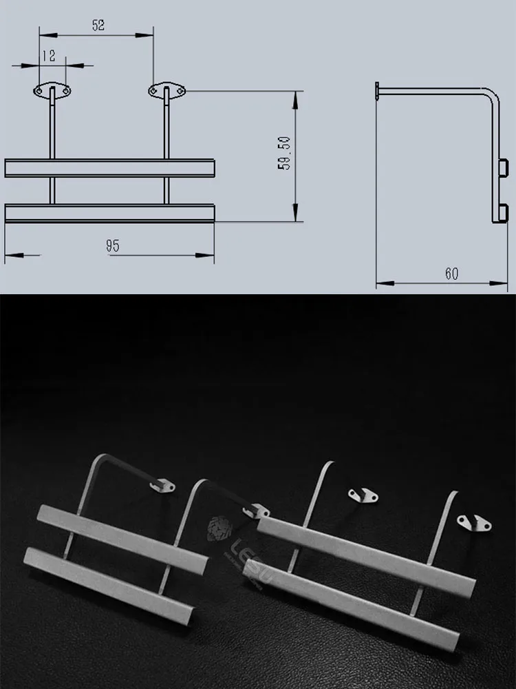 LESU Seitenschutzgitter für 1/14 Tamiya Truck Schlammstoßstange Kraftstofftank Dekorations-Schutzgitter Modellzubehör LS20160901-F – Detail 6