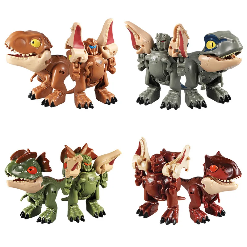 4PCS Mini Finger Dinosaur Deformation Toys Set Children Educational Movable Joint Robot Transformation Birthday Gift