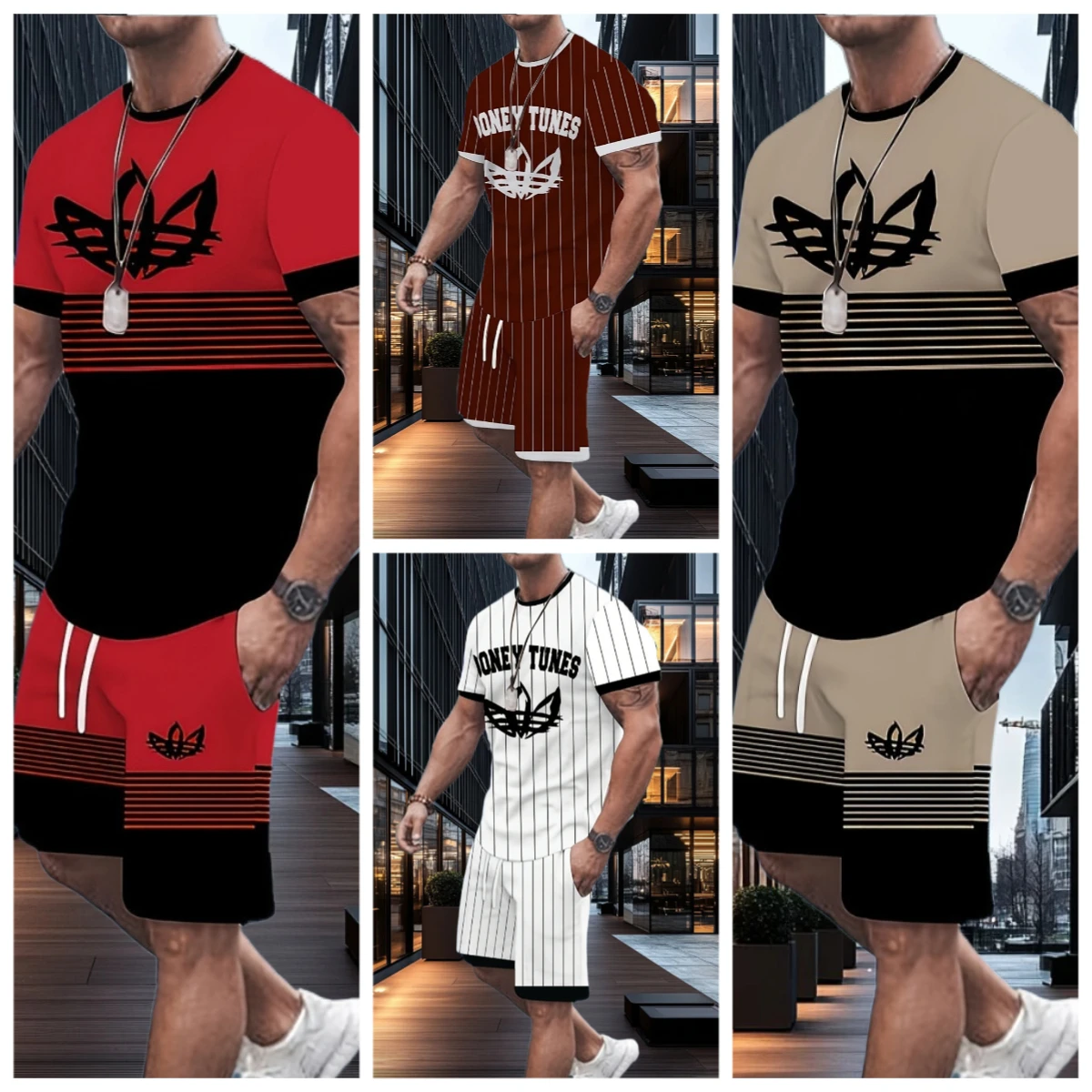 

25/26 летний мужской костюм, повседневный модный костюм Most Word с принтом, полиэфирное волокно, впитывающий пот, быстросохнущий, дышащий, летний для мужчин