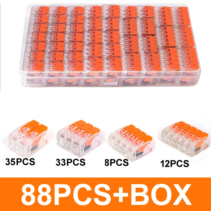 12-75-88 Pcs Orange Universal Type Quick Plug-in Terminals,Electrical Equipment  Cable Wire Connector Terminals 110V/250V/32A