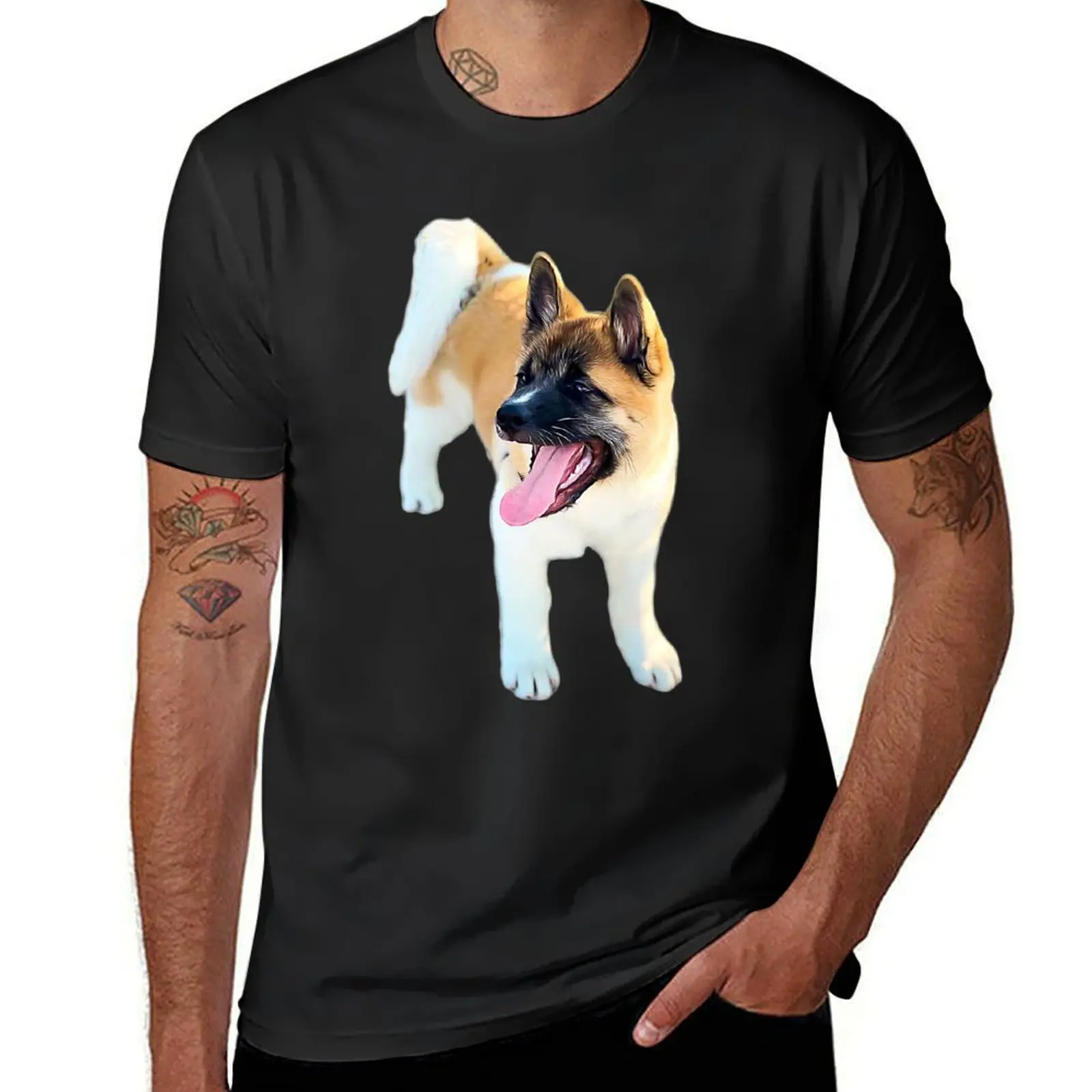 

Akita Puppy Akita Inu Cute Puppy Dog T-Shirt quick drying blanks korean fashion mens white t shirts