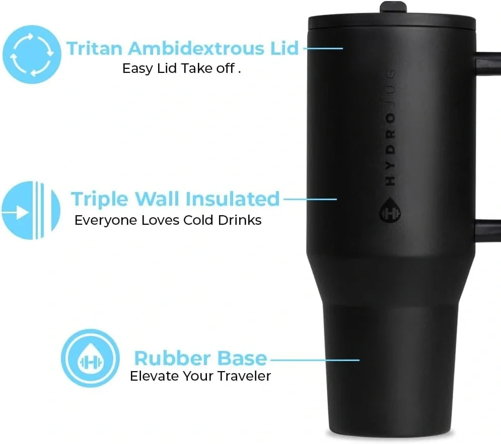 المسافر 32 أوقية بهلوان غطاء من القش مكنسة من الفولاذ المقاوم للصدأ معزول سيارة القدح جدار مزدوج الحرارية مثلج السفر