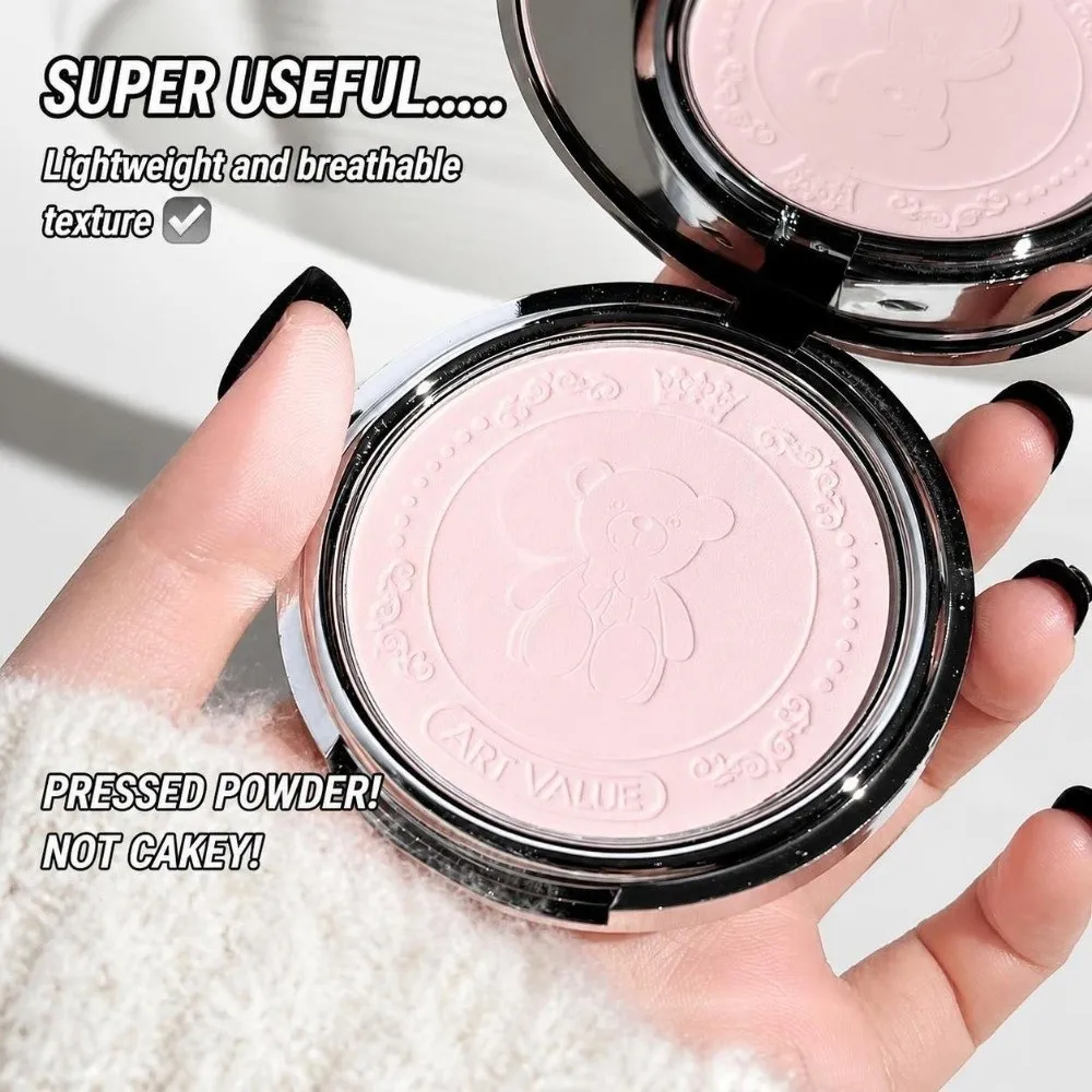 Oil Control Pressed Powder Matte Long Lasting Loose Powder Pearlescent Texture Waterproof Highlighter Powder Makeup Routine
