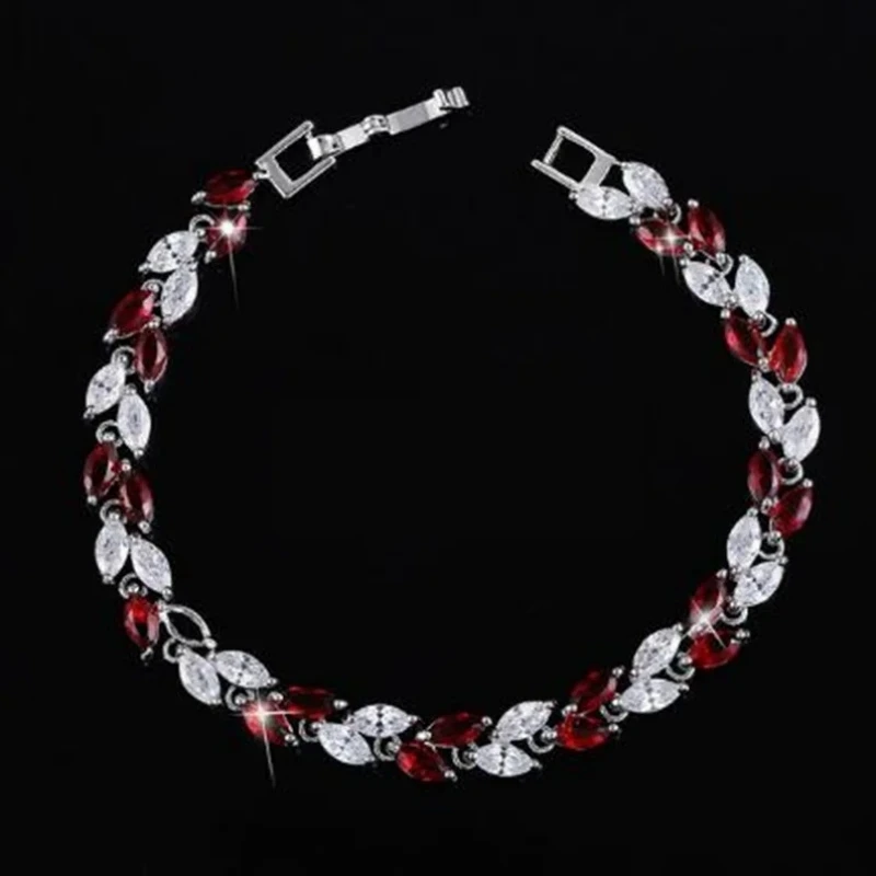 Pulsera de estilo de oreja de trigo de cristal colorido para mujer, elegante y elegante, regalo del Día de San Valentín, joyería de fiesta de cumpleaños de alta gama