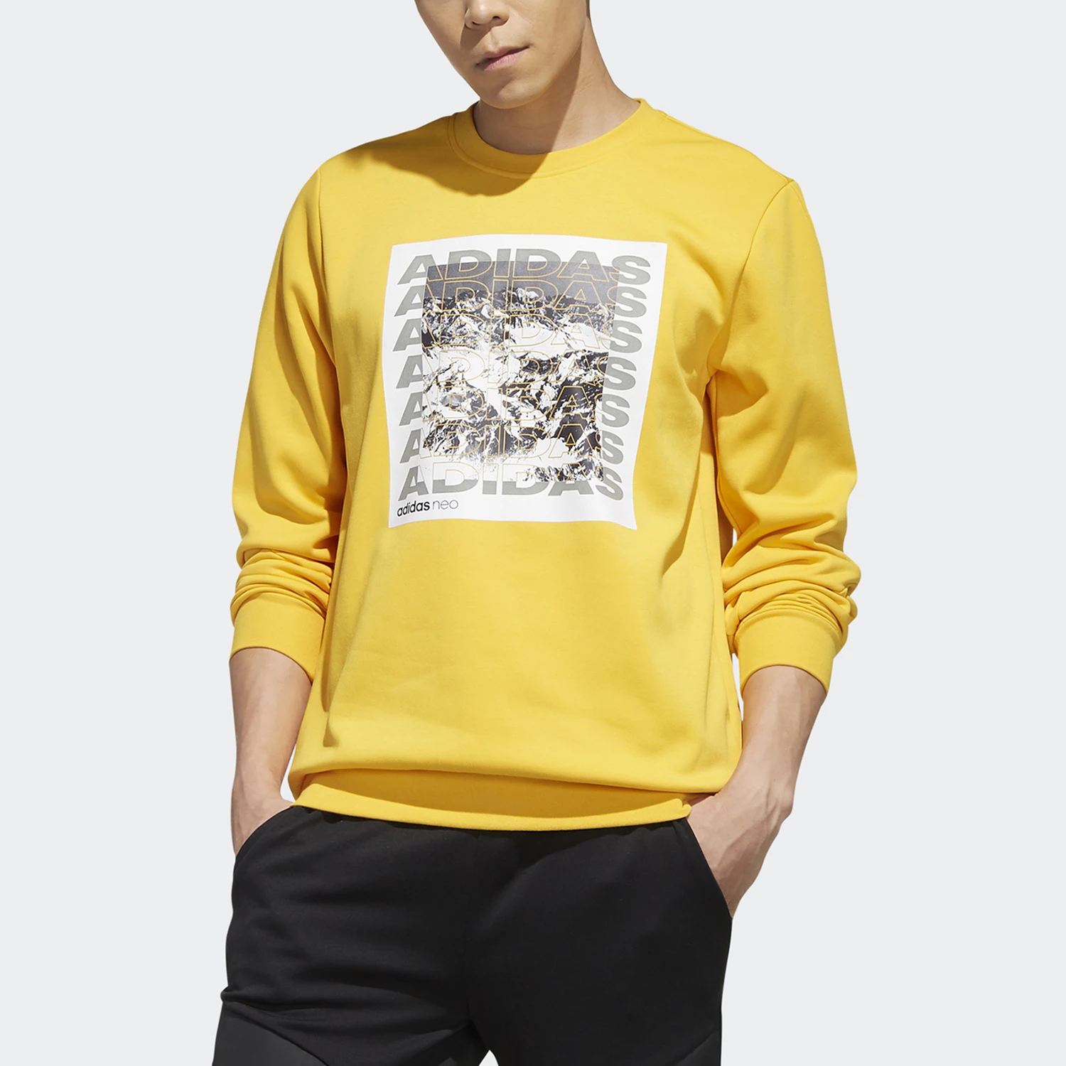 Adidas Authentic NEO Men's Round Neck Casual Sports Hooded Sweatshirt EI4504