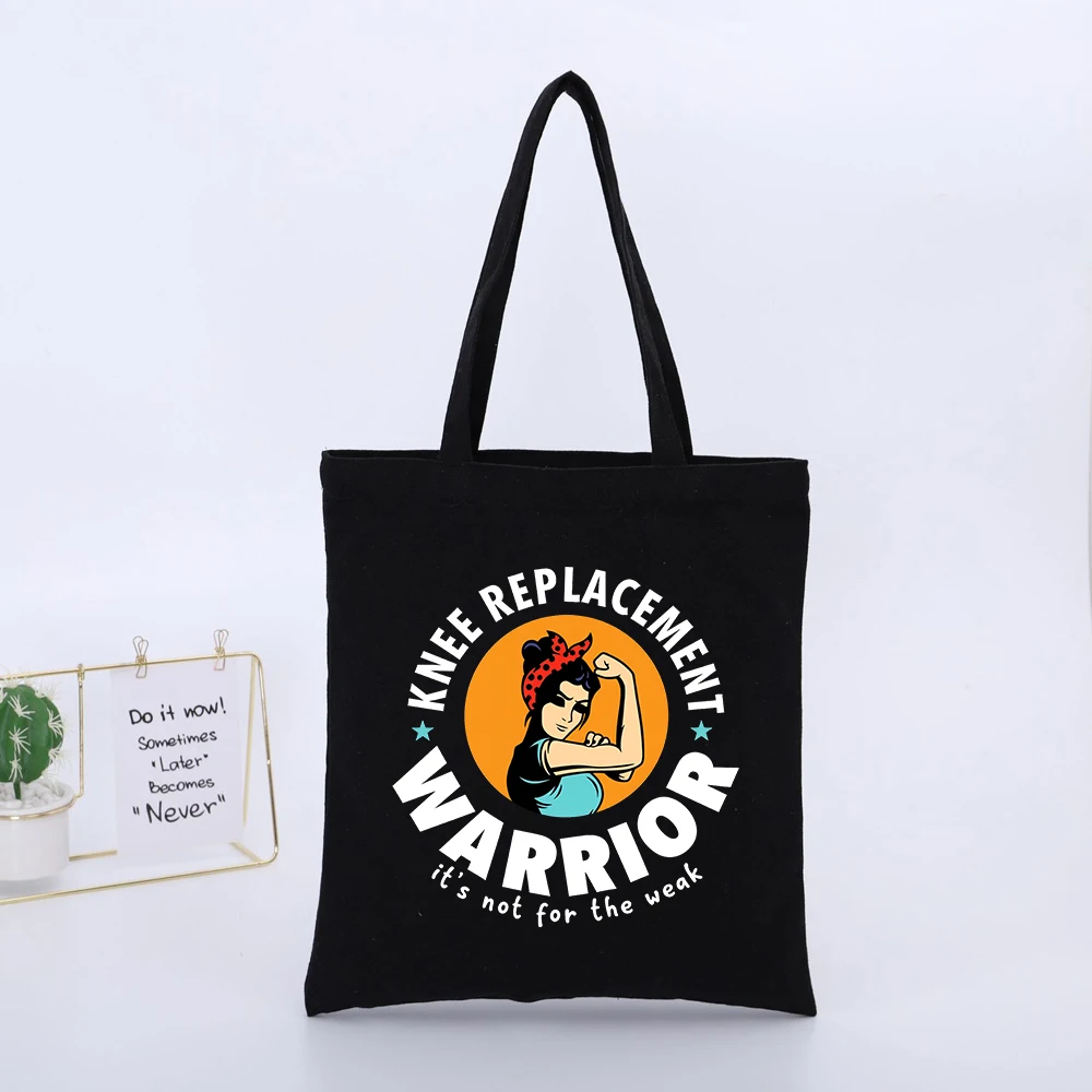 Slogan Style Graphic Canvas Tote Bag with Retro Strong man Design, Ideal for Daily Shopping and Casual Outings