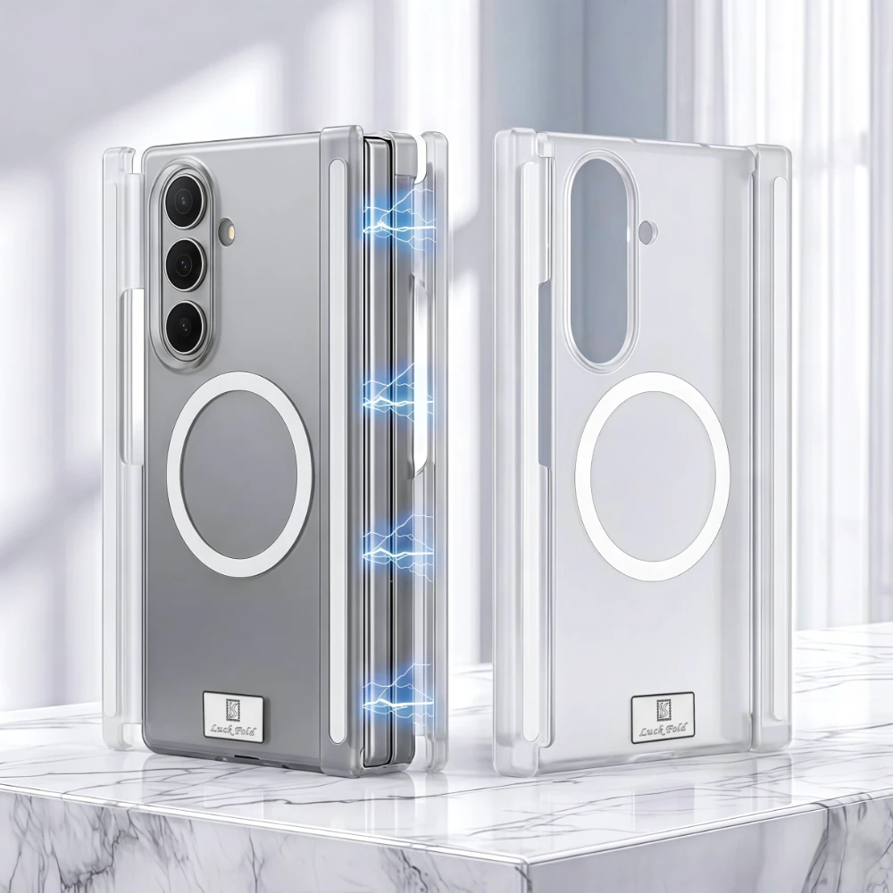 Ultra-Thin Magnetic 2 Hinge Translucence Phone Case for Samsung Galaxy Z TriFold Case Mag-safe Frosted Clear Hard PC Back Cover