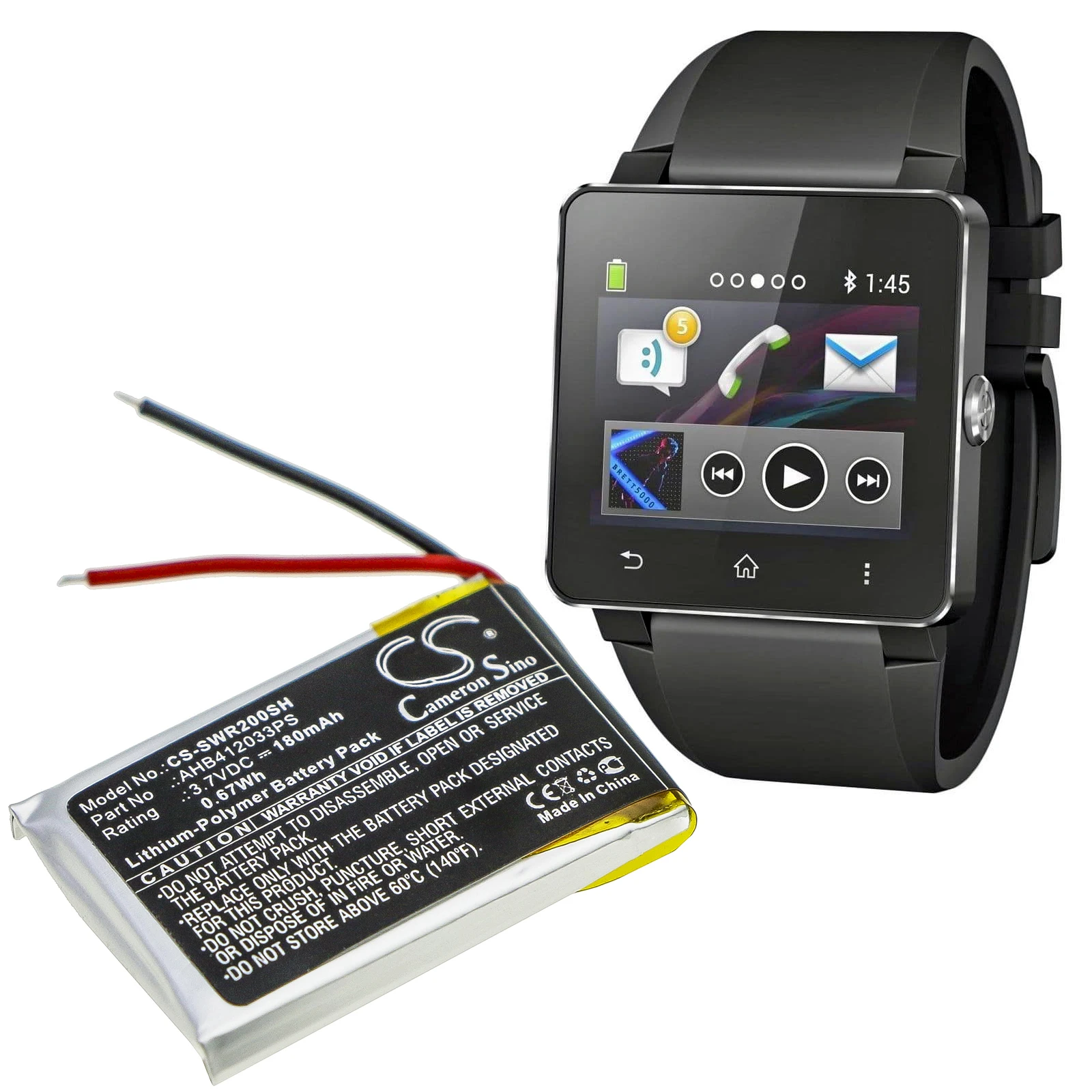 

3.7V 180mAh Smartwatch Battery AHB412033PS for Sony SmartWatch 2, SW2 +TOOLS KIT