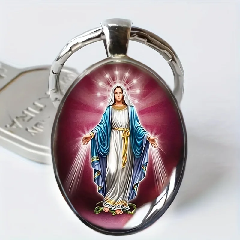 Jesus Christ God Pattern Keychain Alloy Key Chain Ring Purse Bag Backpack Charm Car Hanging Pendant Jewelry Gift  Bestselling