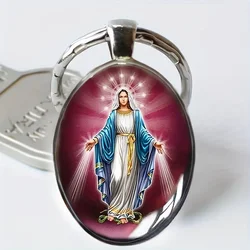 Jesus Christ God Pattern Keychain Alloy Key Chain Ring Purse Bag Backpack Charm Car Hanging Pendant Jewelry Gift  Bestselling